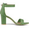 image:imageAllegra K Womens Open Toe Chunky High Heel Buckle Ankle Strap SandalsOlive Green