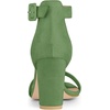 image:imageAllegra K Womens Open Toe Chunky High Heel Buckle Ankle Strap SandalsOlive Green