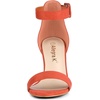 image:imageAllegra K Womens Open Toe Chunky High Heel Buckle Ankle Strap SandalsOrange