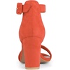 image:imageAllegra K Womens Open Toe Chunky High Heel Buckle Ankle Strap SandalsOrange