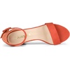 image:imageAllegra K Womens Open Toe Chunky High Heel Buckle Ankle Strap SandalsOrange
