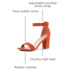 image:imageAllegra K Womens Open Toe Chunky High Heel Buckle Ankle Strap SandalsOrange