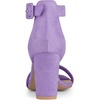 image:imageAllegra K Womens Open Toe Chunky High Heel Buckle Ankle Strap SandalsPurple