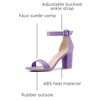 image:imageAllegra K Womens Open Toe Chunky High Heel Buckle Ankle Strap SandalsPurple