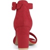 image:imageAllegra K Womens Open Toe Chunky High Heel Buckle Ankle Strap SandalsRed