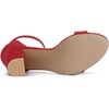 image:imageAllegra K Womens Open Toe Chunky High Heel Buckle Ankle Strap SandalsRed