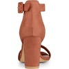 image:imageAllegra K Womens Open Toe Chunky High Heel Buckle Ankle Strap SandalsRust Red