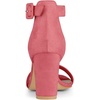 image:imageAllegra K Womens Open Toe Chunky High Heel Buckle Ankle Strap SandalsWatermelon Red