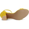 image:imageAllegra K Womens Open Toe Chunky High Heel Buckle Ankle Strap SandalsYellow