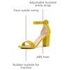 image:imageAllegra K Womens Open Toe Chunky High Heel Buckle Ankle Strap SandalsYellow