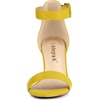 image:imageAllegra K Womens Open Toe Chunky High Heel Buckle Ankle Strap SandalsYellow