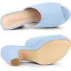 image:imageAllegra K Womens Open Toe Platform Chunky Heel Slides Sandals