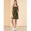 image:imageAllegra K Womens Overall Pinafore Denim Dress Adjustable Strap ALineArmy Green