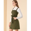 image:imageAllegra K Womens Overall Pinafore Denim Dress Adjustable Strap ALineArmy Green