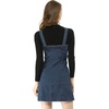 image:imageAllegra K Womens Overall Pinafore Denim Dress Adjustable Strap ALineDark Blue