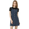 image:imageAllegra K Womens Overall Pinafore Denim Dress Adjustable Strap ALineDark Blue