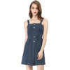 image:imageAllegra K Womens Overall Pinafore Denim Dress Adjustable Strap ALineDark Blue
