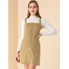 image:imageAllegra K Womens Overall Pinafore Denim Dress Adjustable Strap ALineKhaki
