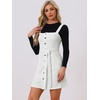 image:imageAllegra K Womens Overall Pinafore Denim Dress Adjustable Strap ALineWhite