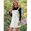 image:imageAllegra K Womens Overall Pinafore Denim Dress Adjustable Strap ALineWhite