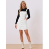 image:imageAllegra K Womens Overall Pinafore Denim Dress Adjustable Strap ALineWhite