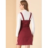 image:imageAllegra K Womens Overall Pinafore Denim Dress Adjustable Strap ALineWine Red
