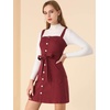 image:imageAllegra K Womens Overall Pinafore Denim Dress Adjustable Strap ALineWine Red