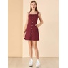 image:imageAllegra K Womens Overall Pinafore Denim Dress Adjustable Strap ALineWine Red