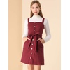 image:imageAllegra K Womens Overall Pinafore Denim Dress Adjustable Strap ALineWine Red