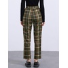 image:imageAllegra K Womens Plaid Pants High Waist Tartan Checkered Casual Work PantsArmy Green