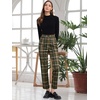 image:imageAllegra K Womens Plaid Pants High Waist Tartan Checkered Casual Work PantsArmy Green