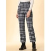 image:imageAllegra K Womens Plaid Pants High Waist Tartan Checkered Casual Work PantsBlack