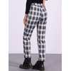 image:imageAllegra K Womens Plaid Pants High Waist Tartan Checkered Casual Work PantsBlack Beige