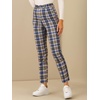 image:imageAllegra K Womens Plaid Pants High Waist Tartan Checkered Casual Work PantsBlue