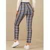 image:imageAllegra K Womens Plaid Pants High Waist Tartan Checkered Casual Work PantsBlue