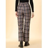 image:imageAllegra K Womens Plaid Pants High Waist Tartan Checkered Casual Work PantsBrown