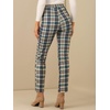image:imageAllegra K Womens Plaid Pants High Waist Tartan Checkered Casual Work PantsGreen
