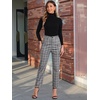 image:imageAllegra K Womens Plaid Pants High Waist Tartan Checkered Casual Work PantsGrey Black