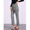 image:imageAllegra K Womens Plaid Pants High Waist Tartan Checkered Casual Work PantsGrey Black