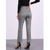 image:imageAllegra K Womens Plaid Pants High Waist Tartan Checkered Casual Work PantsGrey Black