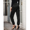 image:imageAllegra K Womens Satin Pants Tie Elastic High Waist Satin Cargo JoggersBlack