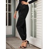 image:imageAllegra K Womens Satin Pants Tie Elastic High Waist Satin Cargo JoggersBlack