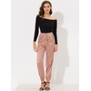 image:imageAllegra K Womens Satin Pants Tie Elastic High Waist Satin Cargo JoggersGraypink