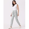image:imageAllegra K Womens Satin Pants Tie Elastic High Waist Satin Cargo JoggersLight Grey