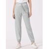 image:imageAllegra K Womens Satin Pants Tie Elastic High Waist Satin Cargo JoggersLight Grey