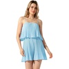 image:imageAllegra K Women Casual Chiffon Spaghetti Strap Ruffled Romper DressBlue