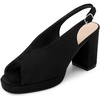 image:imageAllegra K Women Rubber Square Toe Slingback Platform Chunky Heel SandalsBlack
