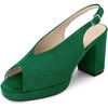 image:imageAllegra K Women Rubber Square Toe Slingback Platform Chunky Heel SandalsGreen