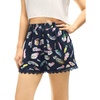image:imageAllegra K Women Summer Floral Printed Lace Trim Elastic Waist ShortsBluefeather