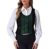 image:imageAllegra K Women Vintage Plaid Button Down Sleeveless U Neck Waistcoat VestGreen